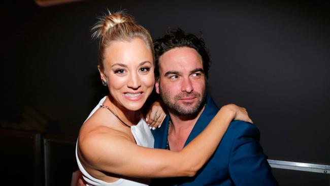 Cuoco, seen here with former castmate Johnny Galecki, says she’d love a reunion at some stage. Picture: Rich Polk/Getty