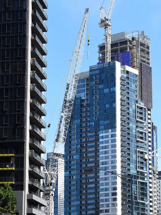 New figures have confirmed Melbourne’s inner-city housing boom, especially residential towers. Picture: Mike Keating