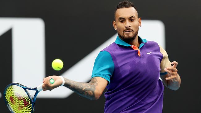 Nick Kyrgios took a little while to find his groove. Picture: Jack Thomas/Getty Images