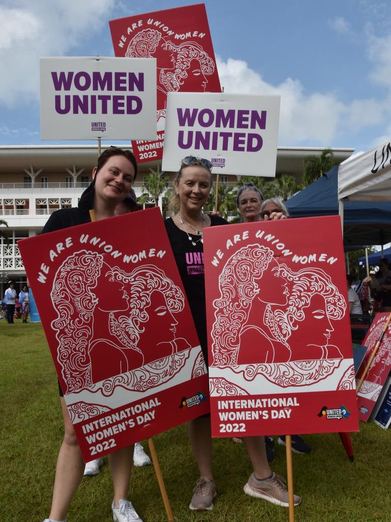 Andi Sutherland and Bronwyn Channon at the City of Darwin International Women's Day walk and Celebrations, Saturday March 5.