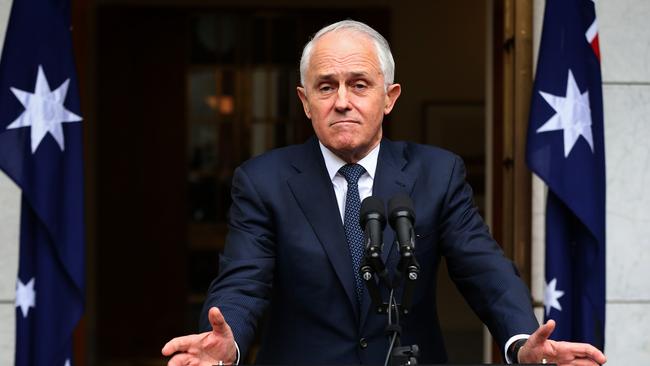 PM Malcolm Turnbull addresses the media. Picture: Ray Strange.