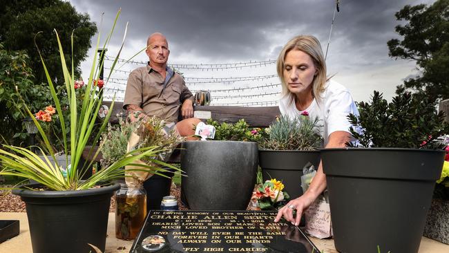 Grieving mother Anita Sertori's son died when he was 18. He is buried at the Bendigo Cemetery. Picture: David Caird