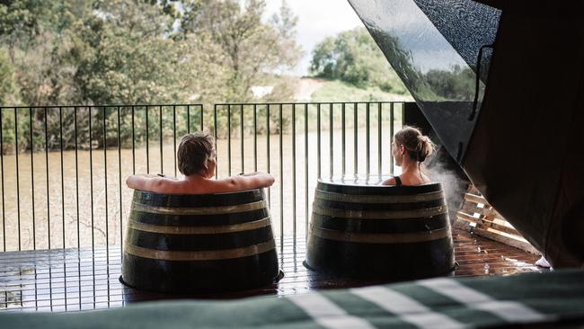 Worries, what worries? Let it all go at Metung Hot Springs. Picture: Visit Victoria.