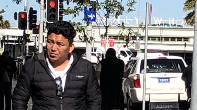 Jigme Wosel, of Dee Why, outside Manly Local Court, where he was sentenced for running a red light in the garbage truck he was driving and seriously injuring a cyclist at Cremorne in October 2019. Picture: Jim O'Rourke