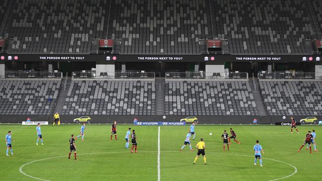 Wanderers and Sydney FC played out a surreal derby fixture in an empty Bankwest Stadium last month.