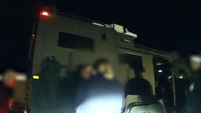 Specialist police were engaged with the group for more than five hours, with three people eventually arrested. Picture Qld Police