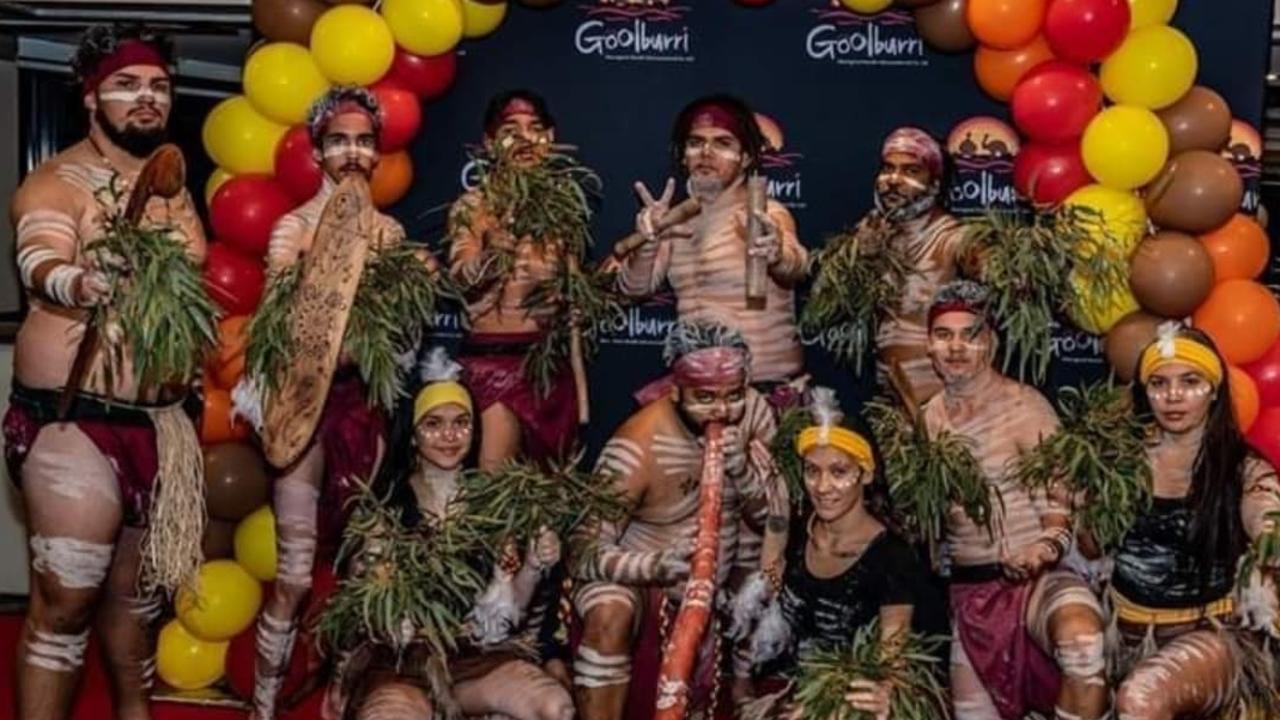 The Mura Biri Gururu Aboriginal Dancers perform song and danced of the local Muruwarri, Mardigan, Gunggari,Wakka-Wakka people.