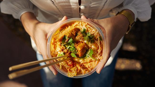 Another heckin laksa, this time from the Parap markets. Picture: Tourism NT/Matt Cherubino Escape Family News, Dilvin Yasa, Escape