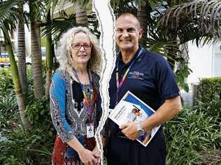 DIVIDED: Wide Bay Hospital and Health board chair Peta Jamieson and EX-CEO Adrian Pennington. Picture: Tahlia Stehbens