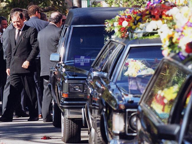 Funeral for murdered Mafia Boss Francesco ‘Frank’ Benvenuto, who was shot dead in 2000.