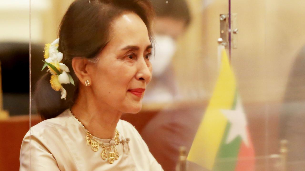 Myanmar's civilian leader Aung San Suu Kyi has not been seen since the takeover. Picture: Thet Aung/ POOL / AFP