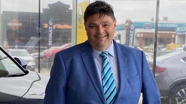 Andrew Katos launched a new career this week as a car salesman. Picture: Facebook