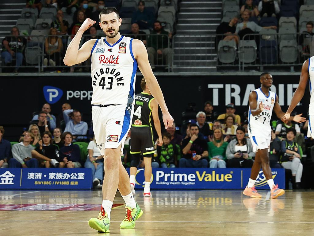 Chris Goulding, as he so often does, made big shot after big shot for United. Picture: Getty Images