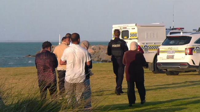 The scene of Granite Island as rescue choppers look for the missing teenager, who has fallen from rocks. Picture: Gary Juleff