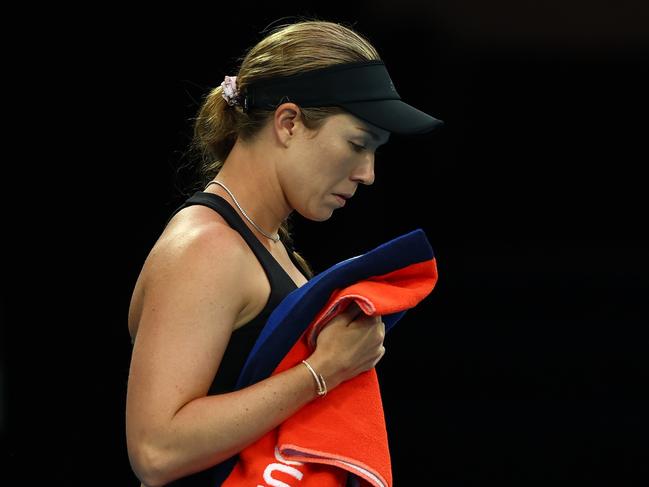 Danielle Collins wasn’t happy with the crowd. Picture: Getty Images