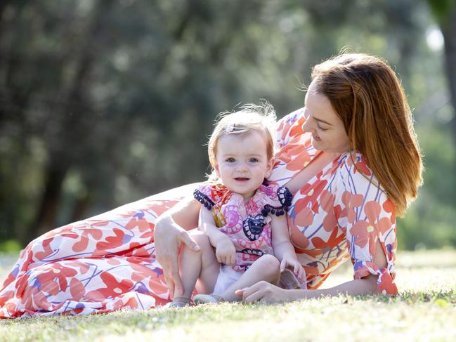 Zoe Chaffer with her daughter Lily, 16 months. Picture: Justin Lloyd.