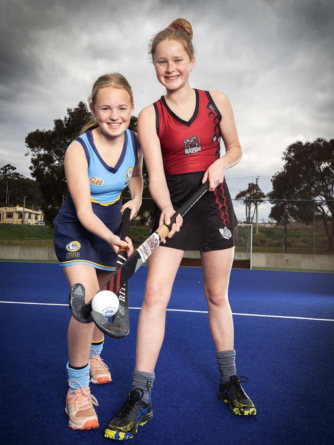 Lucy McMullen (NWG) and Stella Pritchard (Diamondbacks) at New Town. Picture Chris Kidd