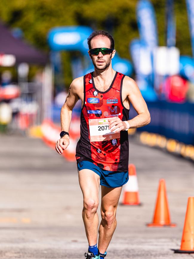 Competitors in the Ironman 70.3 Tasmania in Hobart Picture: Linda Higginson