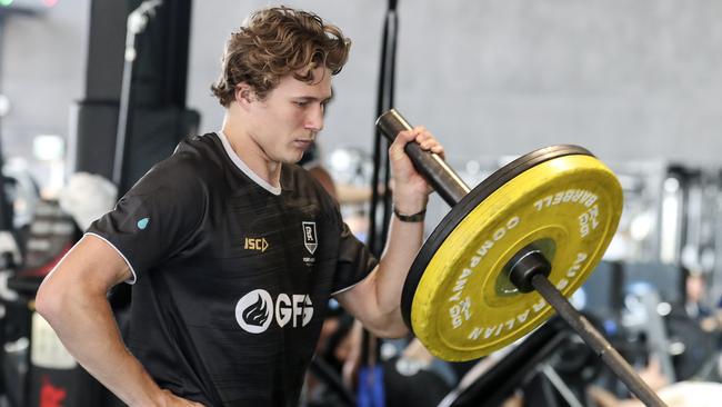 Xavier Duursma hits the gym. Picture: Sarah Reed