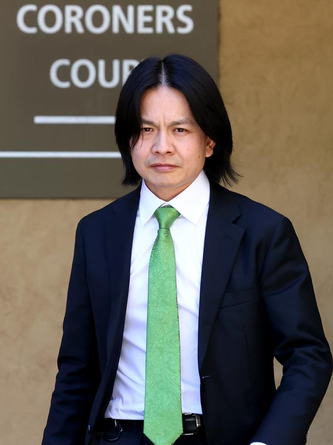 Professor Phan Tien Nguyen leaves the Adelaide Coroners Court after giving evidence at the Dennis Jackson inquest. Picture: NCA NewsWire / Kelly Barnes