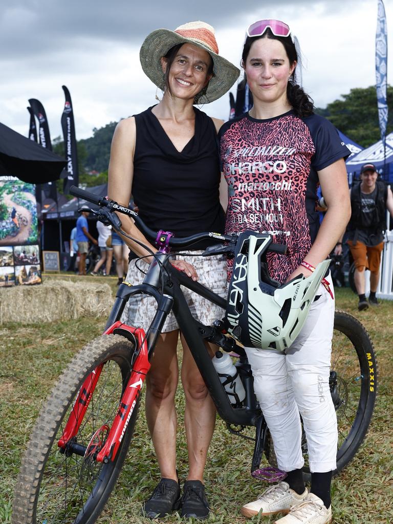 Mel Sharman travelled from Tasmania to support her daughter Leyla Sharman, 17, as she competes in the National Whipoff Championship on Day One of Crankworx Cairns. Picture: Brendan Radke