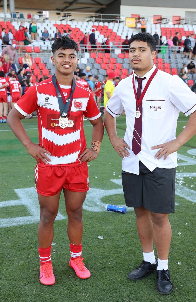 Justin Hodges medallist’s of 2021 - PBC SHS Keano Kini and Marsden SHS Chris Faagutu. . Picture: Liam Kidston