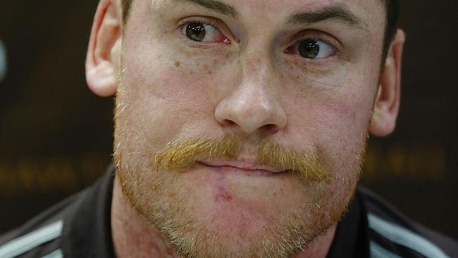 Jarryd Roughead fronts the media. Picture: Michael Klein