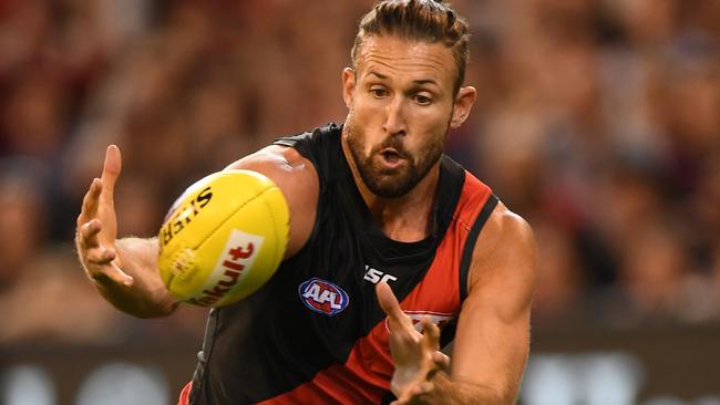 Cale Hooker has played as a forward since his return to Essendon. Picture: AAP Images