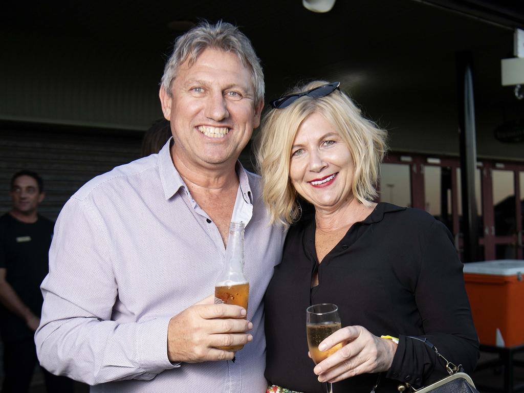 Gerard Wilkie and Meriel Corbett-Weir at the launch of the Darwin Cup Carnival at the Darwin Turf Club. Picture: Keri Megelus