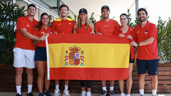 Team Spain at Sydney Olympic Park. Picture: Justin Lloyd