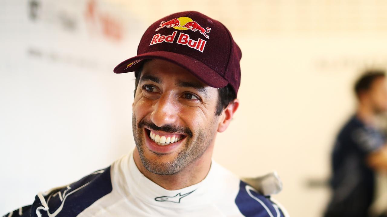 Daniel Ricciardo in the garage during Formula 1 testing at Yas Marina Circuit. Photo by Joe Portlock/Getty Images.