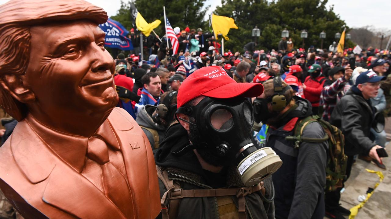 The deadly riots at the US Capitol on January 6 could be repeated by armed militia groups and extremists targeting the presidential inauguration. Picture: Roberto Schmidt/AFP