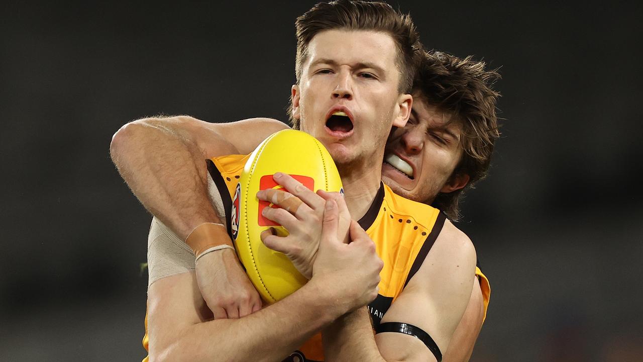 The Hawks are hoping Mitch Lewis can dodge an ACL reconstruction after a training incident.