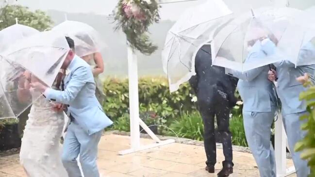 Adelaide wedding chaos as 'mini-cyclone' blows in