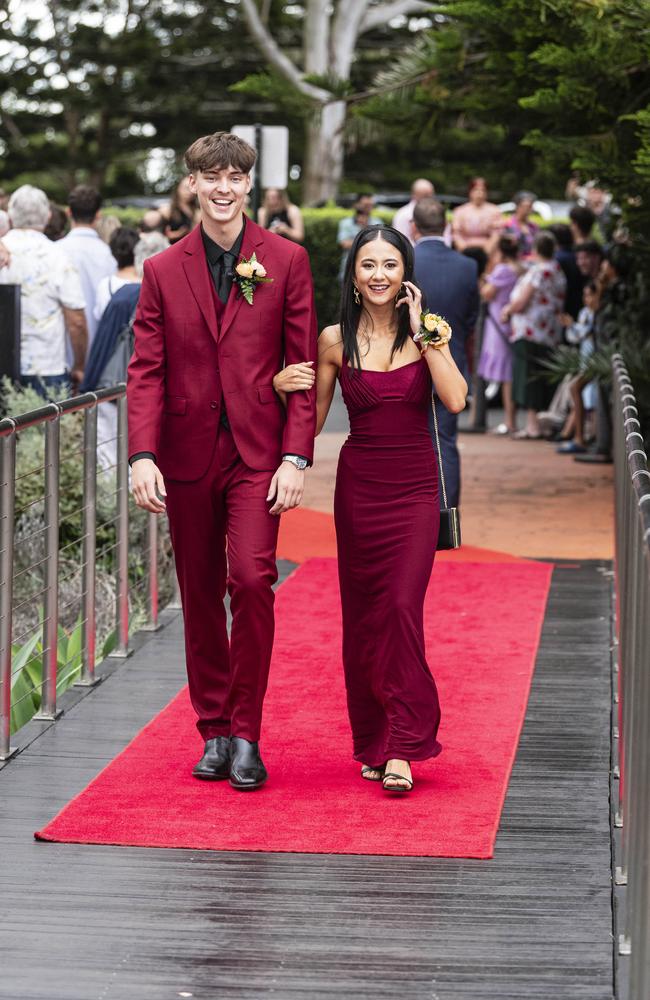 Jordan Heading and Tala Murphy at Centenary Heights State High School formal at Picnic Point, Friday, November 15, 2024. Picture: Kevin Farmer