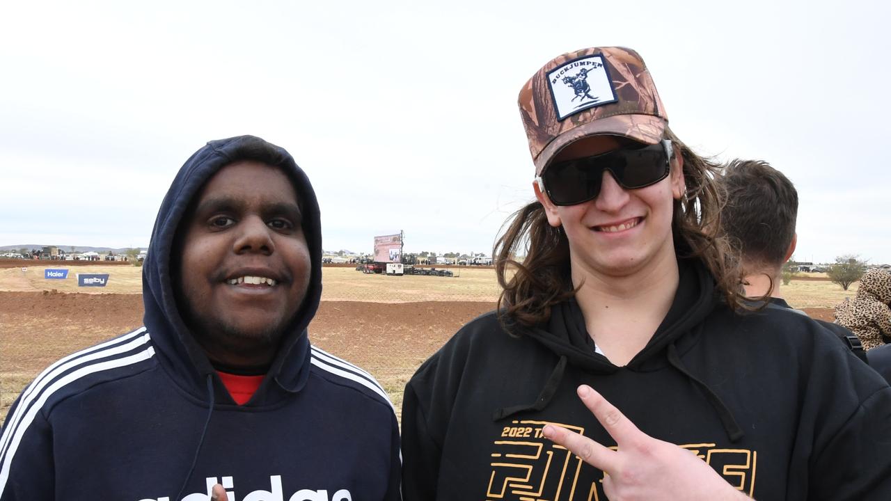 Cliffy Karpa and Blake Yodgee at Finke Desert Race 2022. Picture: (A)manda Parkinson