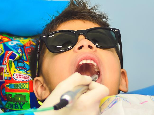 A child visits the dentist