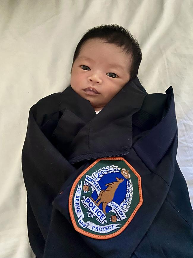 Ariella Vargas is going to up to be a police officer just like her daddy. Picture: Naomi Seon