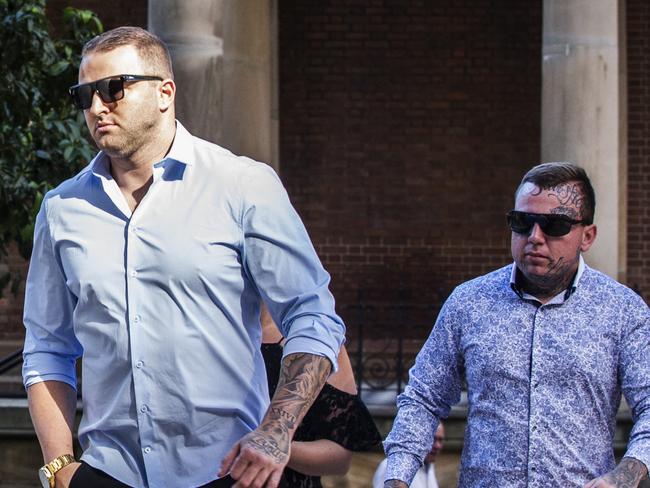 Cole (left) and Benjamin Main arriving at court last year. 