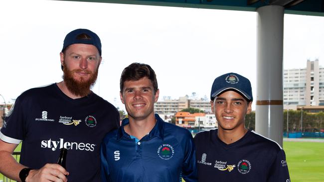 Michael Counsell, James Boyer and Joel Davies at Manly. Davies is the younger brother of BBL gun Ollie Davies.