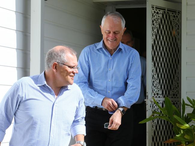 Prime Minister Malcolm Turnbull (right) and Treasurer Scott Morrison. Picture: Britta Campion/The Australian.