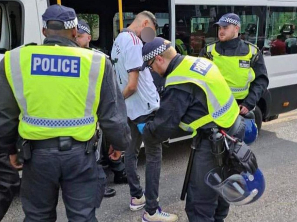 The man was arrested by London police. Picture: Twitter