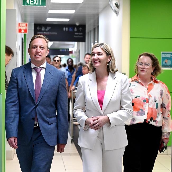 Premier Steven Miles and Health Minister Shannon Fentiman tour the Royal Brisbane and Women’s Hospital. Picture: John Gass