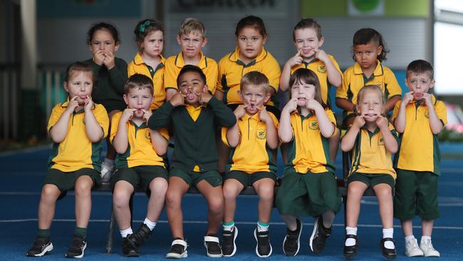 Tacoma Public School’s class Gulang shows their funniest faces. Picture: Sue Graham