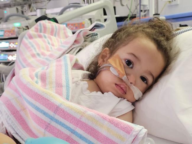 Little Farah, 2 years old, despite being fully immunised, was recently hospitalised with pneumonia and empyema (pneumonia infection around the lungs) and ended up with a collapsed lung and several other complications., , Image: supplied