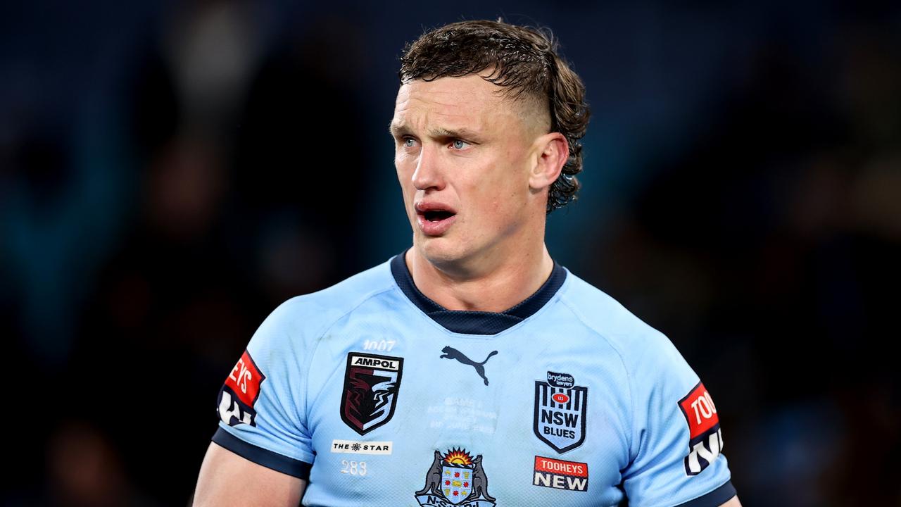 SYDNEY, AUSTRALIA – JUNE 08: Jack Wighton of the Blues looks on during game one of the 2022 State of Origin series between the New South Wales Blues and the Queensland Maroons at Accor Stadium on June 08, 2022, in Sydney, Australia. (Photo by Mark Kolbe/Getty Images)