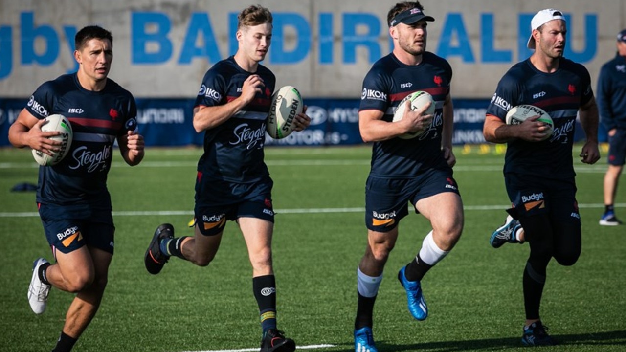 Sydney Roosters players, Victor Radley, Sam Walker Angus Crichton and Boyd Cordner [CREDIT: Roosters Instagram]