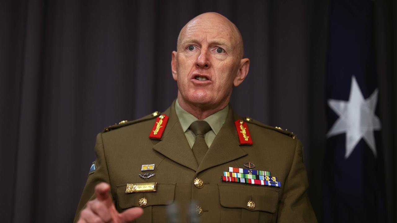 COVID-19 Task Force Commander, Lieutenant General John Frewen said the vaccine take-up had been ‘amazing’, but it needed to retain momentum. Picture: NCA NewsWire / Gary Ramage