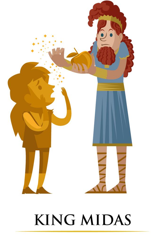 King Midas's story starts when he helped a friend of the God of Wine.