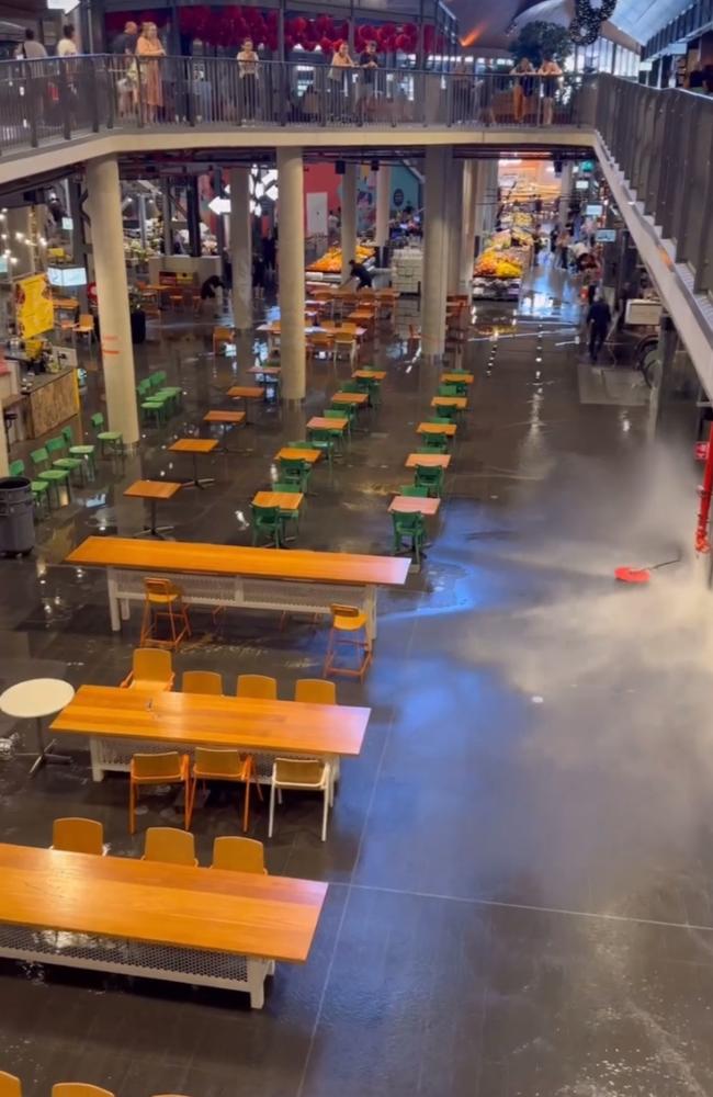 Part of Robina Town Centres' The Kitchen’s closed until further notice after flooding. Photo: Lachlan Waugh/Instagram